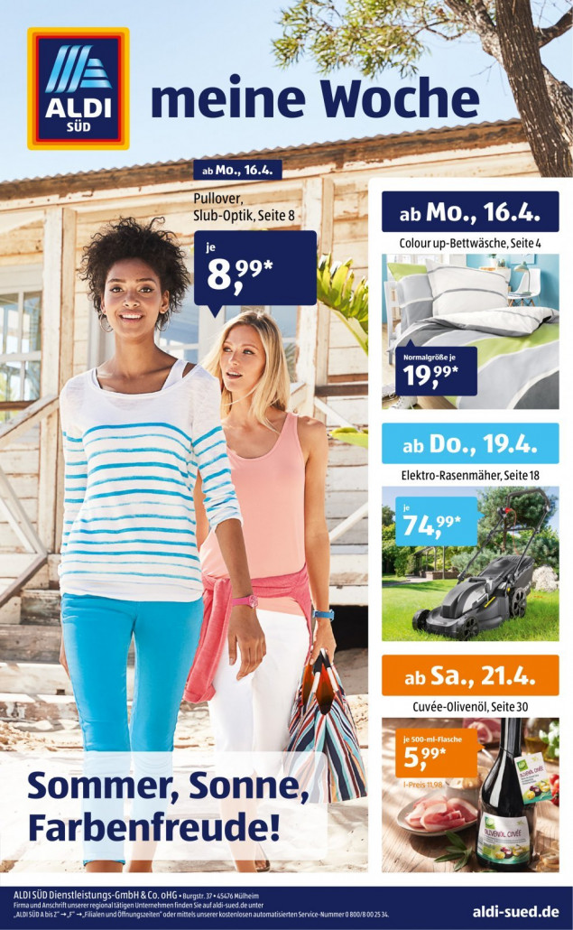 Aldi Süd Prospekte gültig von 16.04.2018 bis 22.04.2018