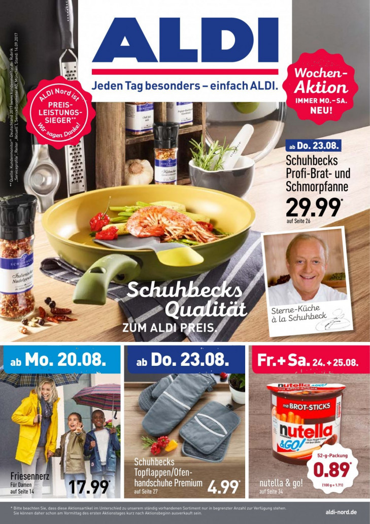 Aldi Nord Prospekte gültig von 20.08.2018 bis 25.08.2018