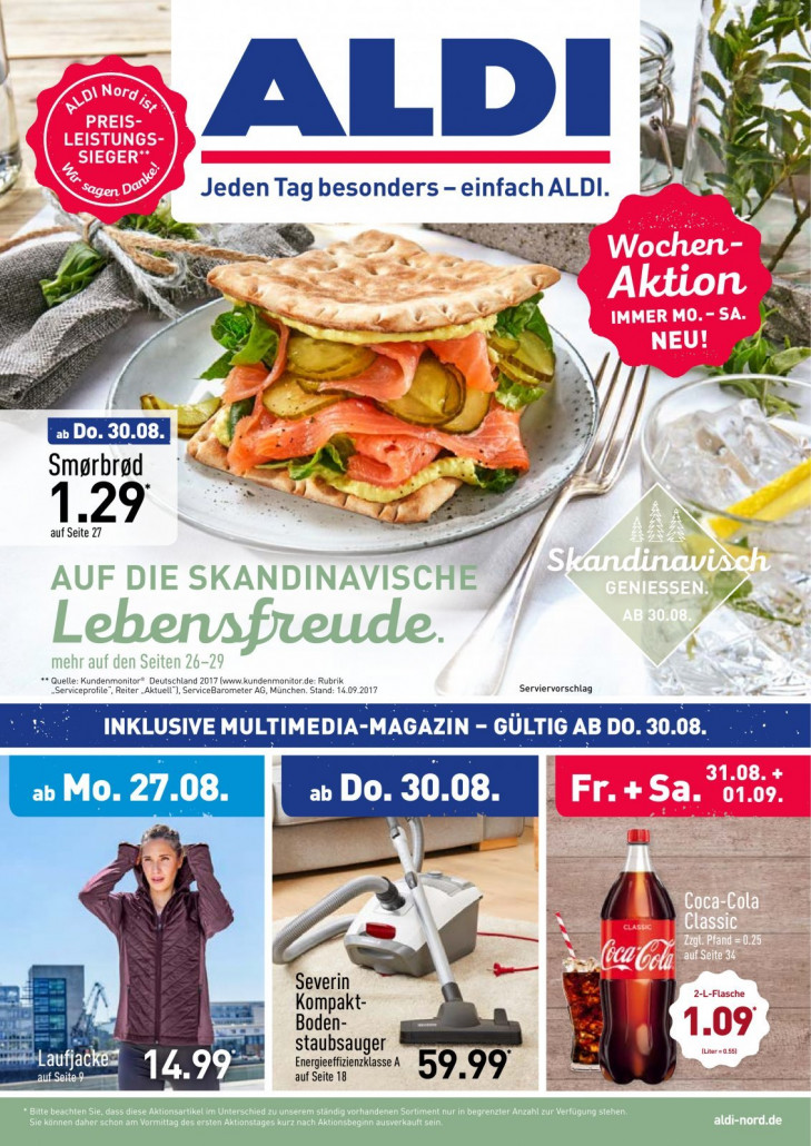 Aldi Nord Prospekte gültig von 27.08.2018 bis 01.09.2018