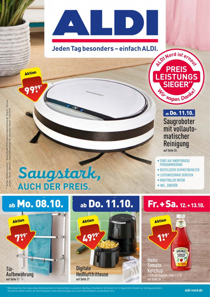 Aldi Nord Prospekte gültig von 08.10.2018 bis 13.10.2018