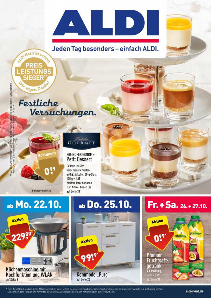 Aldi Nord Prospekte gültig von 22.10.2018 bis 27.10.2018