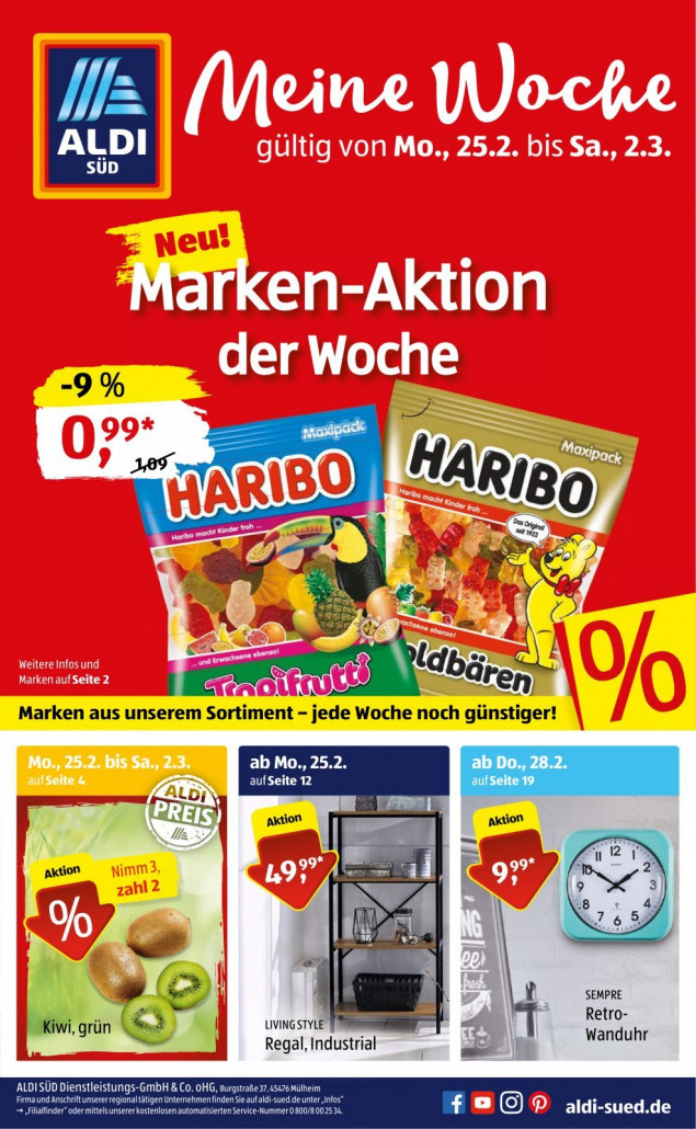 Aldi Süd Prospekte gültig von 25.02.2019 bis 02.03.2019