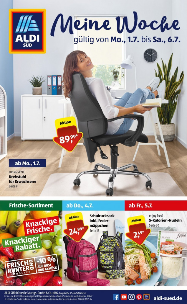 Aldi Süd Prospekte gültig von 01.07.2019 bis 06.07.2019