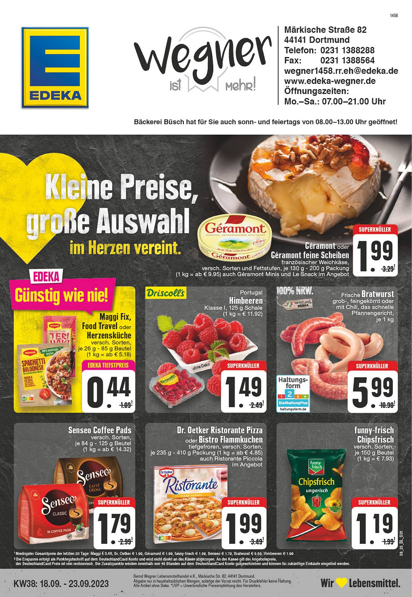 Edeka Wegner Prospekt gültig von 18.09.2023 bis 23.09.2023