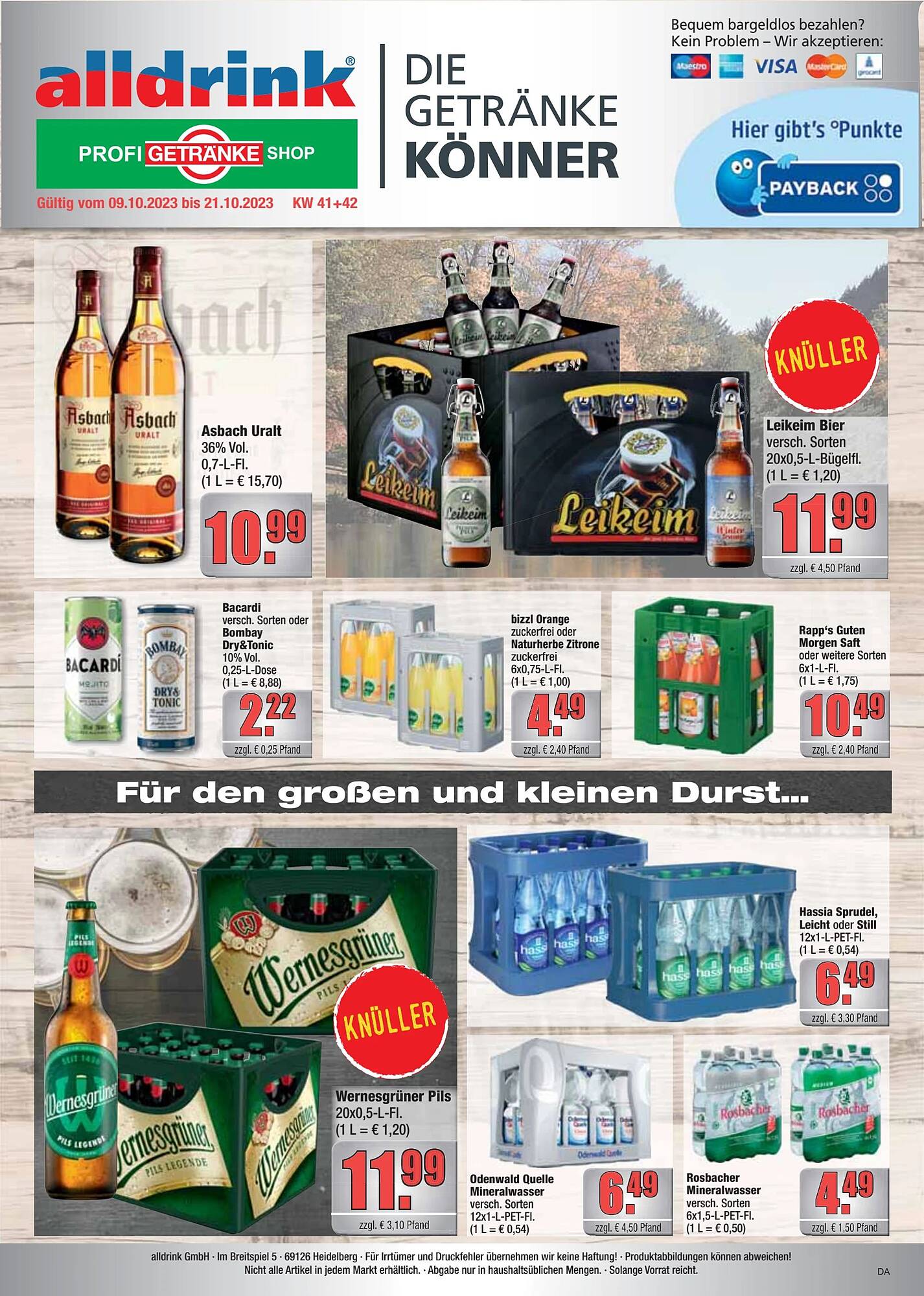 Alldrink Prospekt gültig von 09.10.2023 bis 21.10.2023