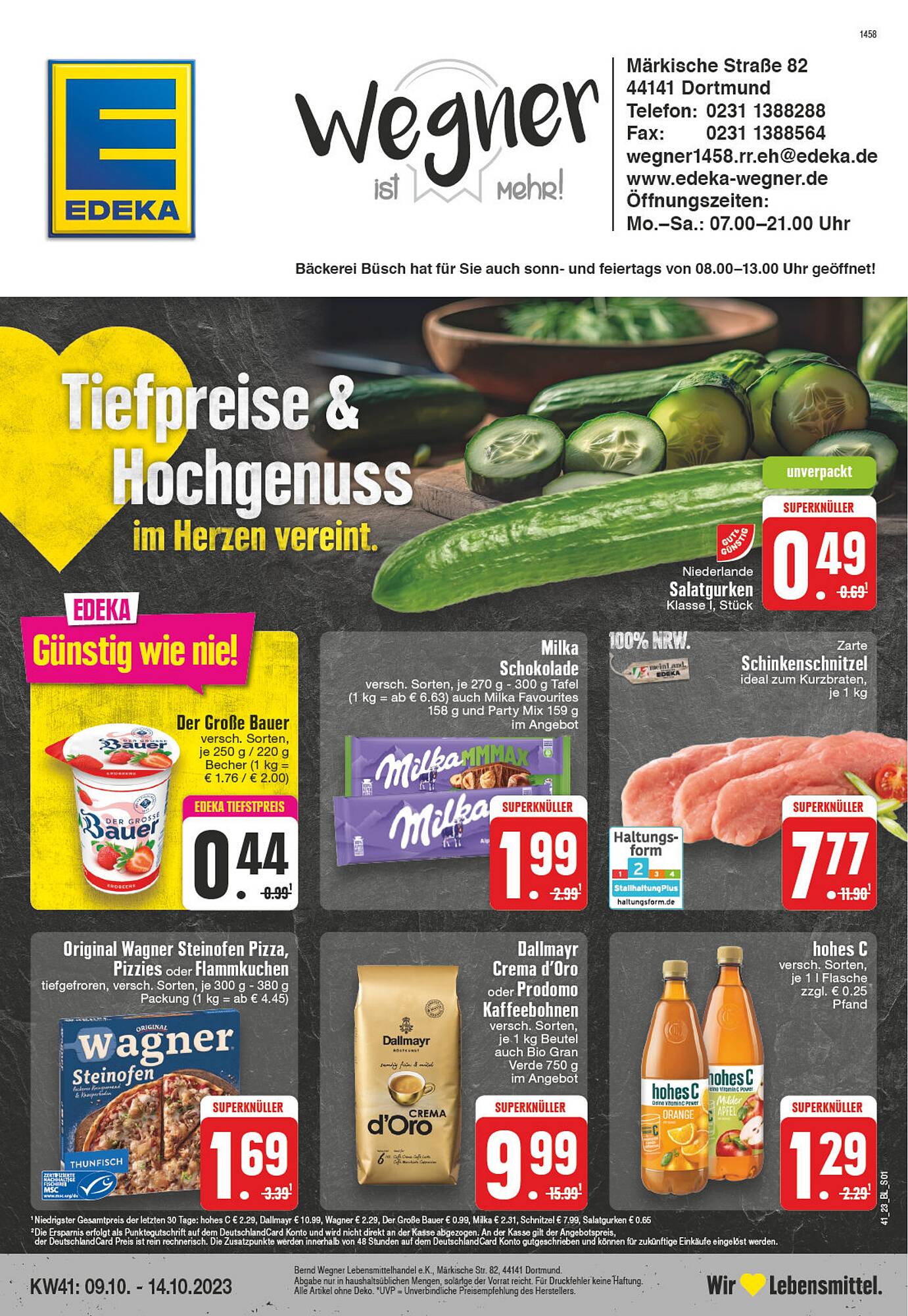 Edeka Wegner Prospekt gültig von 09.10.2023 bis 14.10.2023