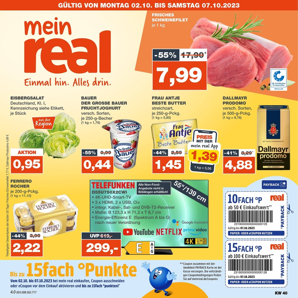 Real Prospekte 02.10.2023 - 07.10.2023 - Real Prospekt Woche 40