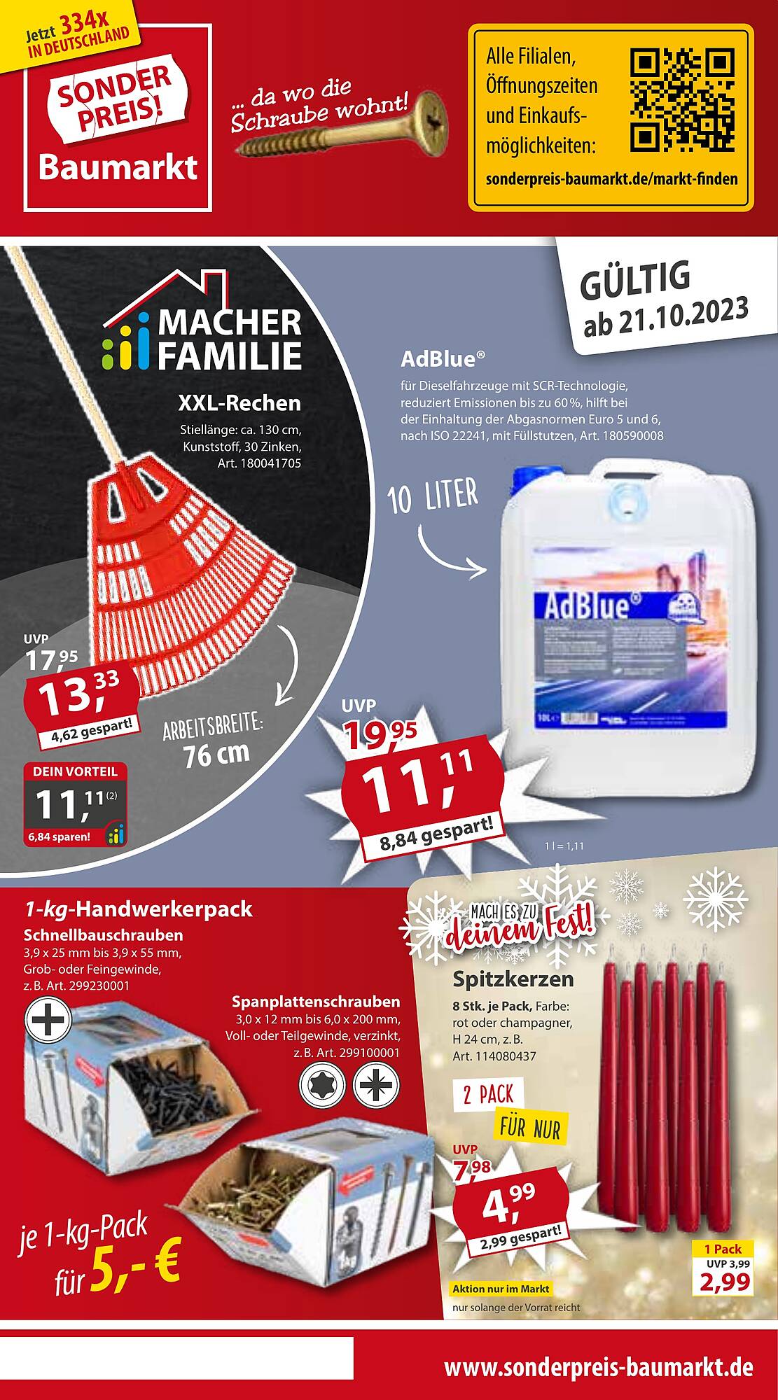 Sonderpreis Baumarkt Prospekt gültig von 21.10.2023 bis 27.10.2023